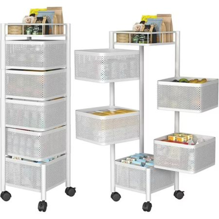 CARRITO ORGANIZADOR X 5 BLANCO METAL A13-058B PX